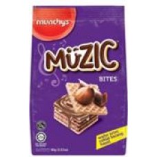 MUNCHY'S MUZIC HAZELNUT WAFFER BITES 90G