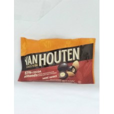 VAN HOUTEN ALMOND SEMI SWEET DARK CHOCOLATE 80G