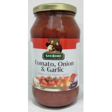 SAN REMO TOMATO,ONION&GARLIC PASTA SAUCE 500G