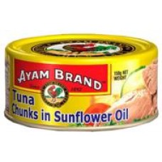 AYAM BRAND TUNA.C - CHUNK IN S/FLOWER OIL 150G